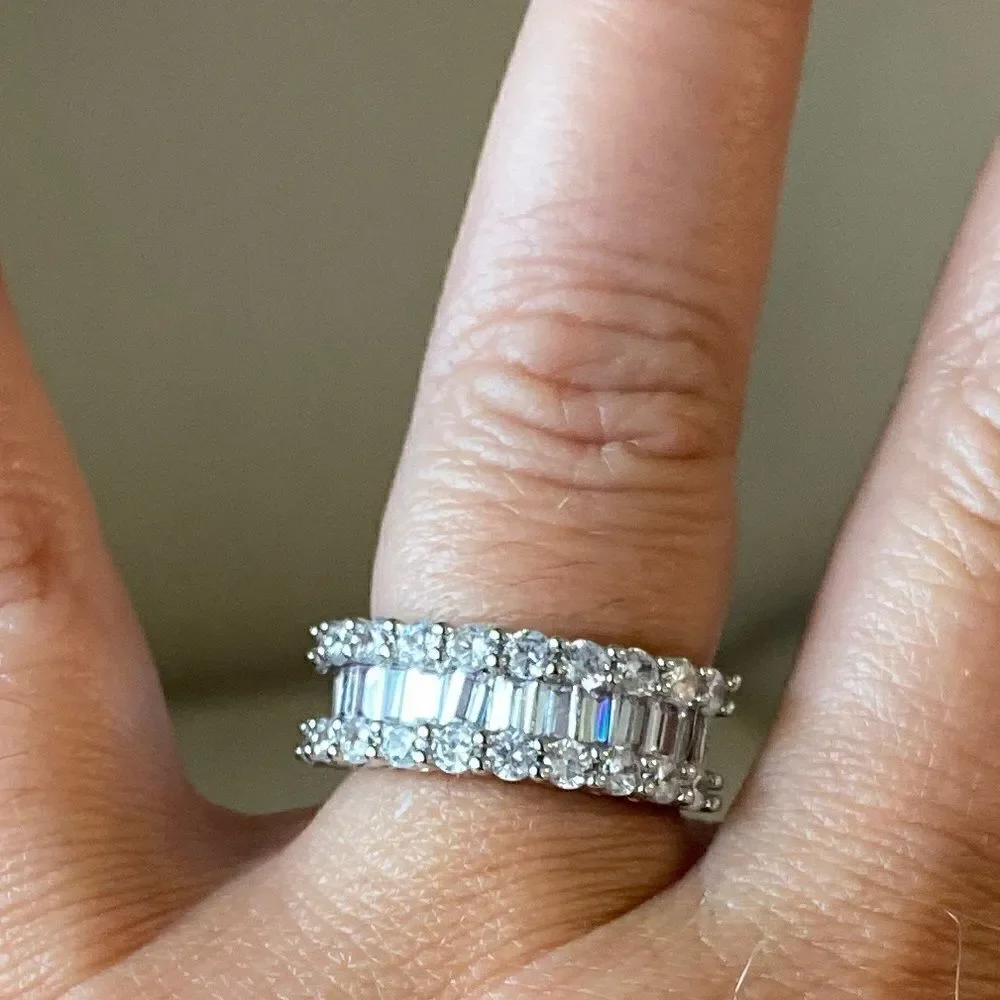 The Mistress Classic 925 Silver White Sapphire band ring sz 7